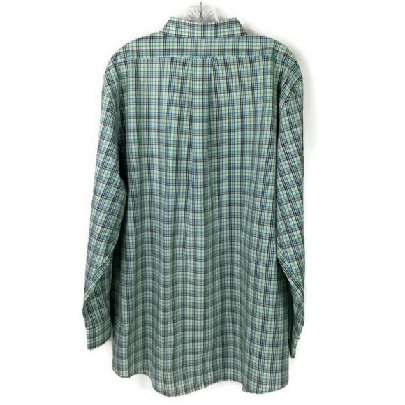 Martin The Club Shirt Green Blue White Plaid Long Sleeve Button Up Shirt Mens XL - Picture 4 of 11
